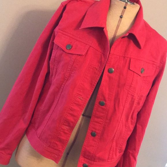 Lauren Jeans Co. Red Jean Jacket - Size Medium